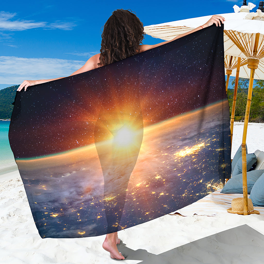 Sunrise Earth Print Beach Sarong Wrap
