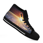Sunrise Earth Print Black High Top Shoes