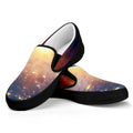 Sunrise Earth Print Black Slip On Sneakers