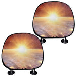 Sunrise Earth Print Car Headrest Covers