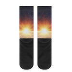 Sunrise Earth Print Crew Socks