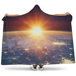 Sunrise Earth Print Hooded Blanket