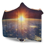 Sunrise Earth Print Hooded Blanket