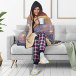 Sunrise Earth Print Hooded Blanket