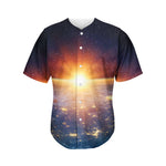 Sunrise Earth Print Men's Baseball Jersey