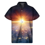 Sunrise Earth Print Men's Short Sleeve Shirt