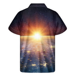 Sunrise Earth Print Men's Short Sleeve Shirt