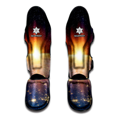 Sunrise Earth Print Muay Thai Shin Guard