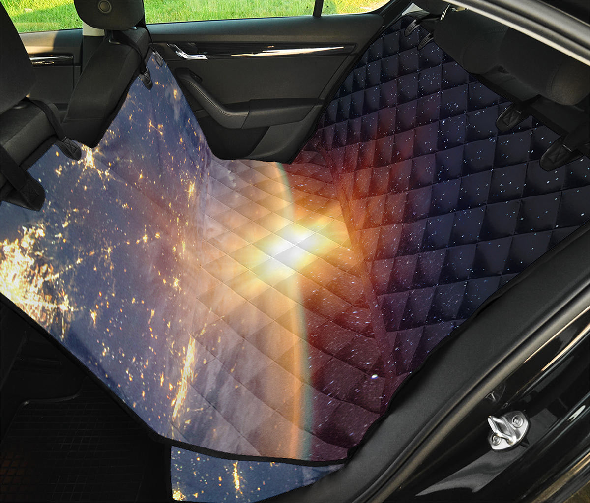 Sunrise Earth Print Pet Car Back Seat Cover