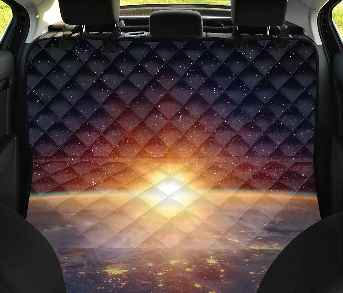 Sunrise Earth Print Pet Car Back Seat Cover