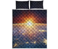 Sunrise Earth Print Quilt Bed Set
