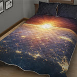 Sunrise Earth Print Quilt Bed Set
