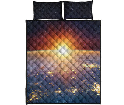 Sunrise Earth Print Quilt Bed Set