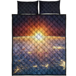 Sunrise Earth Print Quilt Bed Set