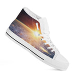 Sunrise Earth Print White High Top Shoes