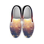 Sunrise Earth Print White Slip On Shoes