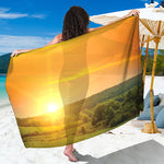 Sunrise Field Print Beach Sarong Wrap