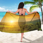 Sunrise Field Print Beach Sarong Wrap