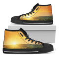Sunrise Field Print Black High Top Sneakers
