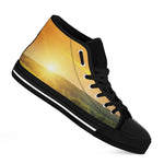 Sunrise Field Print Black High Top Shoes