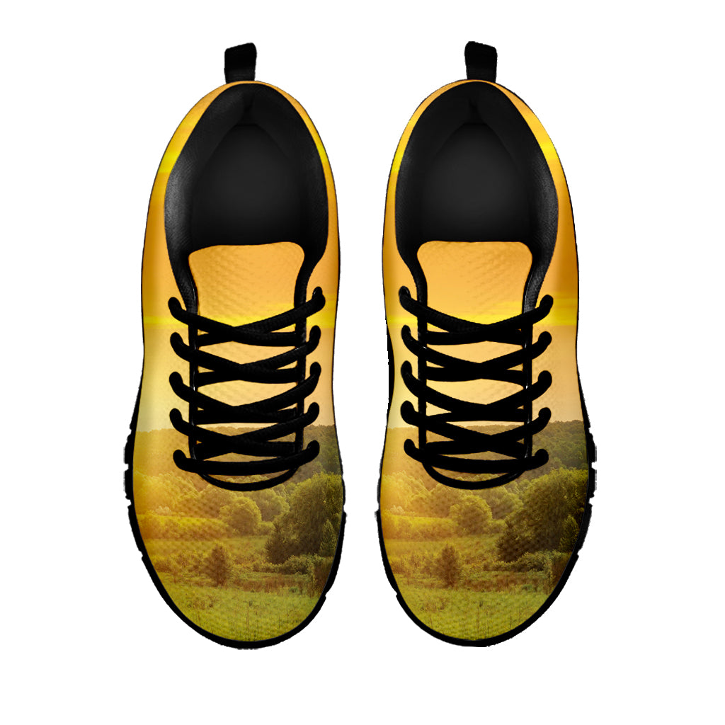 Sunrise Field Print Black Sneakers