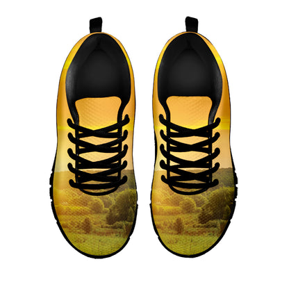 Sunrise Field Print Black Sneakers