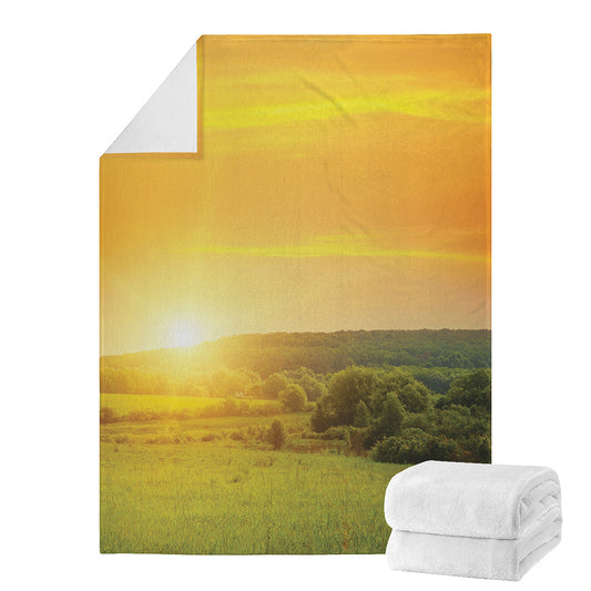 Sunrise Field Print Blanket