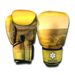 Sunrise Field Print Boxing Gloves