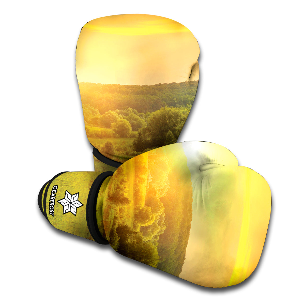 Sunrise Field Print Boxing Gloves