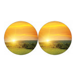 Sunrise Field Print Car Coasters