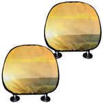 Sunrise Field Print Car Headrest Covers
