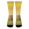 Sunrise Field Print Crew Socks