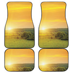 Sunrise Field Print Front and Back Car Floor Mats