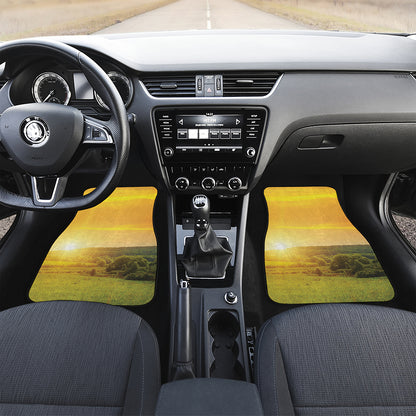 Sunrise Field Print Front and Back Car Floor Mats