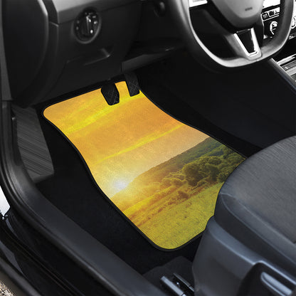 Sunrise Field Print Front Car Floor Mats