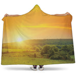 Sunrise Field Print Hooded Blanket