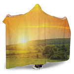 Sunrise Field Print Hooded Blanket