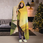 Sunrise Field Print Hooded Blanket