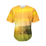 Sunrise Field Print Men's Baseball Jersey