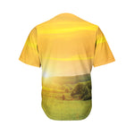 Sunrise Field Print Men's Baseball Jersey