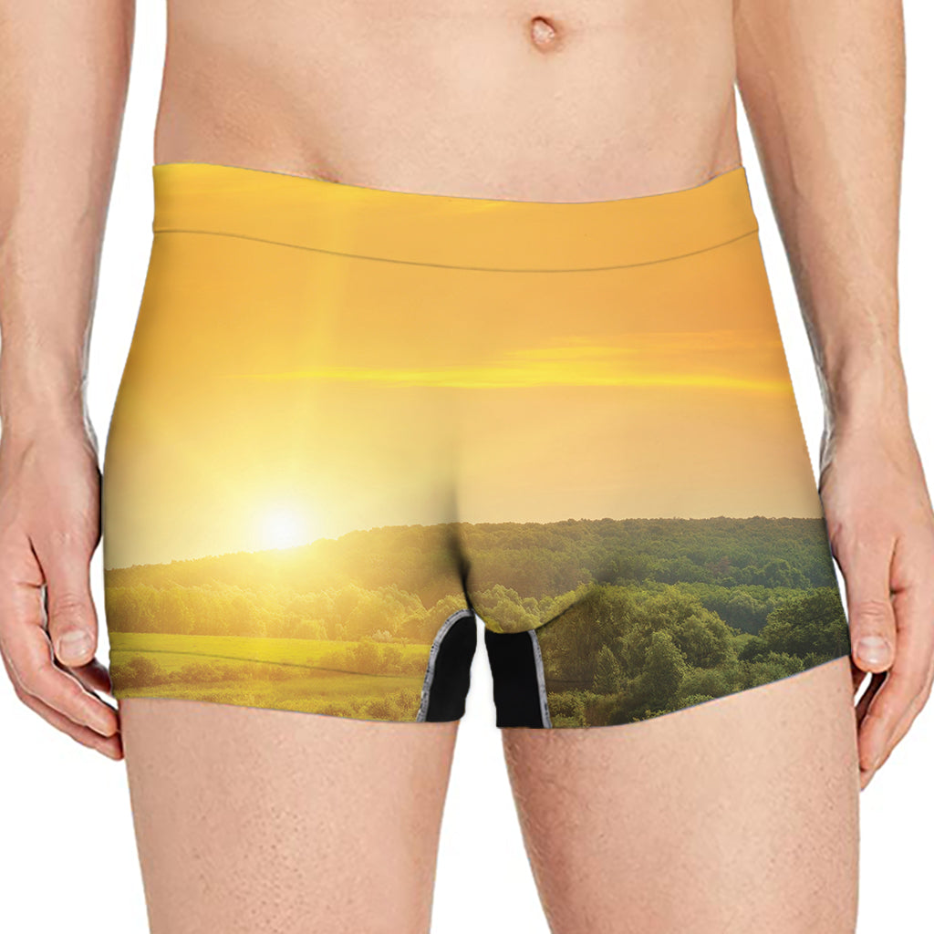 Sunrise Field Print Men's Boxer Briefs