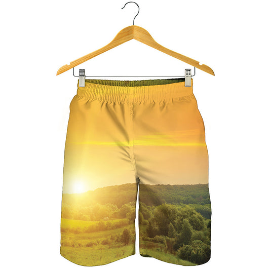 Sunrise Field Print Men's Shorts