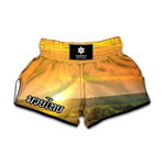 Sunrise Field Print Muay Thai Boxing Shorts