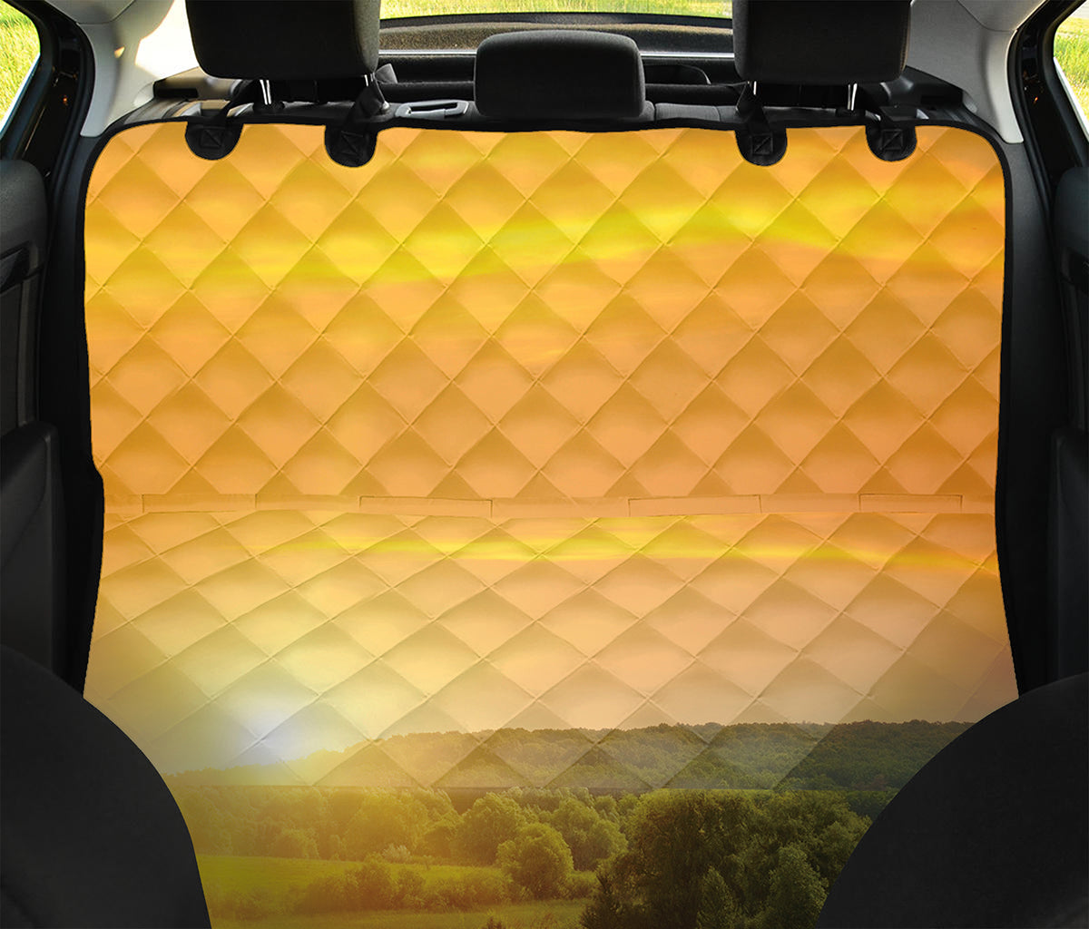 Sunrise Field Print Pet Car Back Seat Cover