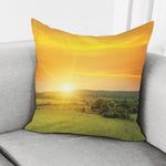 Sunrise Field Print Pillow Cover