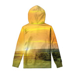 Sunrise Field Print Pullover Hoodie
