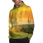 Sunrise Field Print Pullover Hoodie