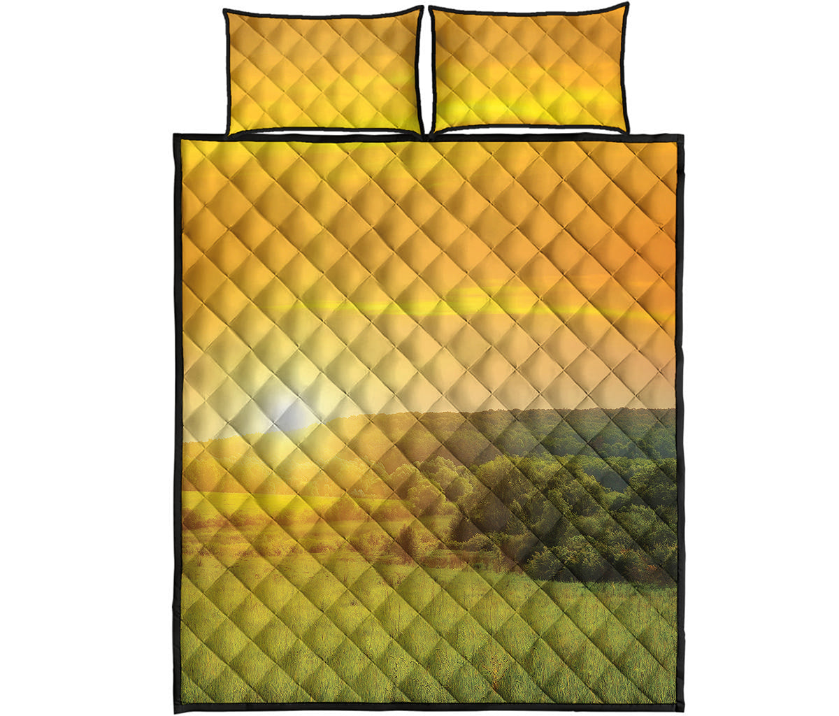 Sunrise Field Print Quilt Bed Set