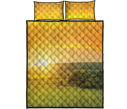 Sunrise Field Print Quilt Bed Set