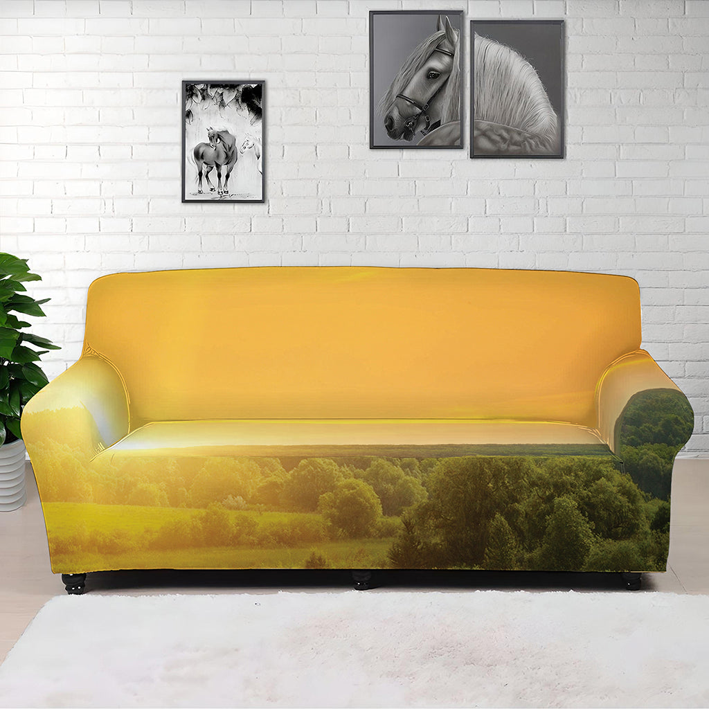Sunrise Field Print Sofa Cover